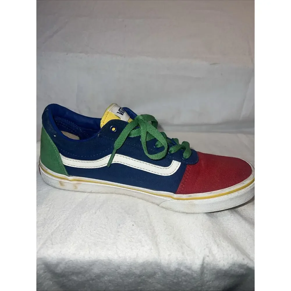 Vans Old Skool Off The Wall Primary Block Colors Youth Size 7 Skater Shoes‎